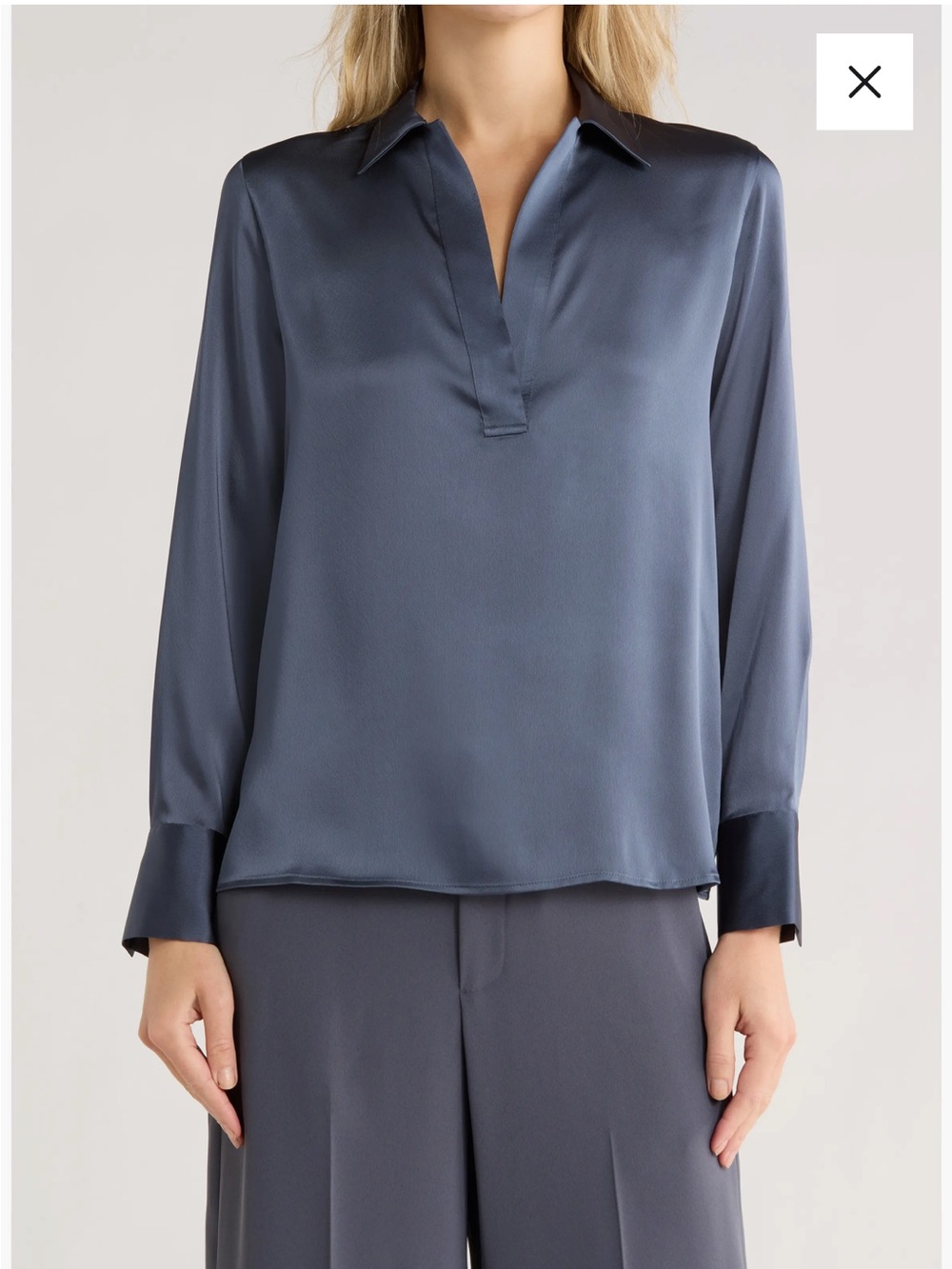 Vince Long Sleeve Satin Top